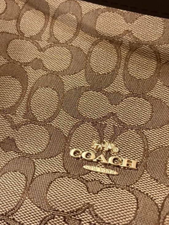 Coach Brown Signature Canvas Crossbody with Dark Leather Trim - Picture 12 of 16